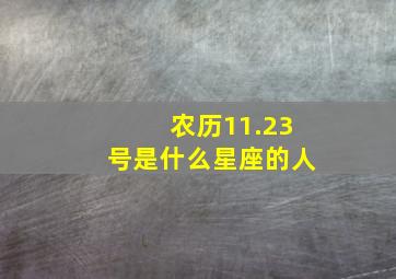 农历11.23号是什么星座的人