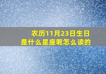 农历11月23日生日是什么星座呢怎么读的