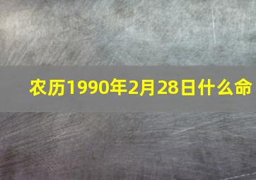 农历1990年2月28日什么命