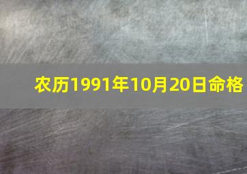 农历1991年10月20日命格