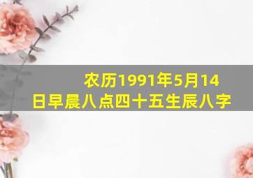 农历1991年5月14日早晨八点四十五生辰八字