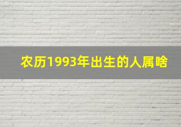 农历1993年出生的人属啥