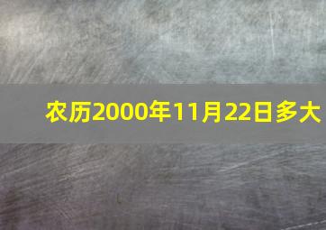 农历2000年11月22日多大