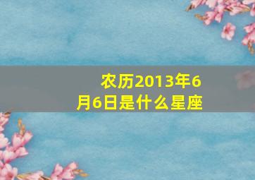 农历2013年6月6日是什么星座