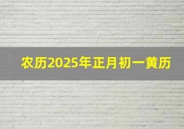 农历2025年正月初一黄历