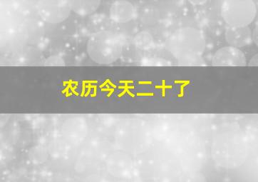 农历今天二十了