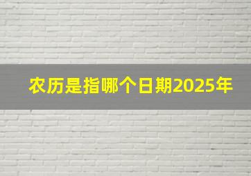 农历是指哪个日期2025年