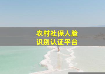 农村社保人脸识别认证平台