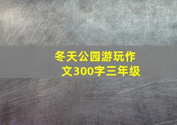 冬天公园游玩作文300字三年级