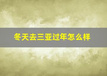 冬天去三亚过年怎么样