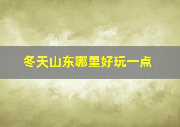 冬天山东哪里好玩一点