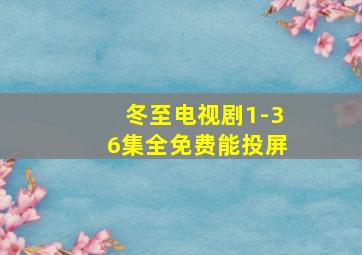 冬至电视剧1-36集全免费能投屏