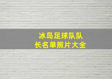 冰岛足球队队长名单照片大全