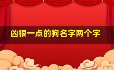 凶狠一点的狗名字两个字