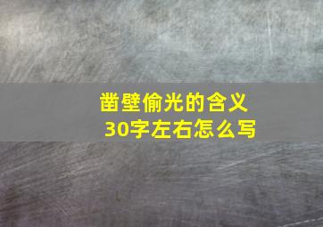 凿壁偷光的含义30字左右怎么写