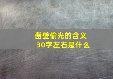 凿壁偷光的含义30字左右是什么