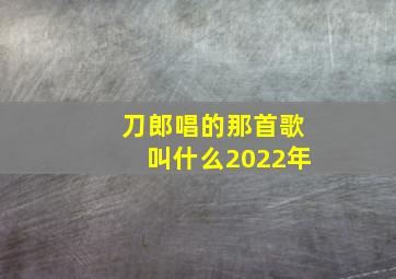 刀郎唱的那首歌叫什么2022年