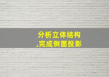 分析立体结构,完成侧面投影