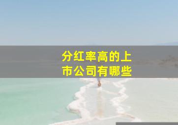 分红率高的上市公司有哪些