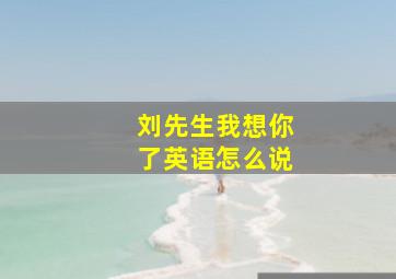 刘先生我想你了英语怎么说