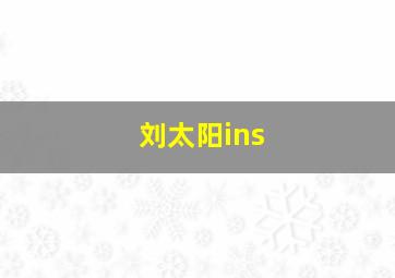 刘太阳ins