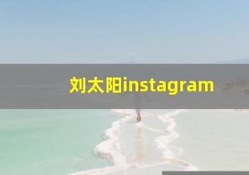 刘太阳instagram