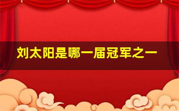 刘太阳是哪一届冠军之一