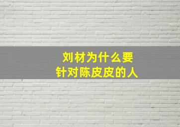 刘材为什么要针对陈皮皮的人