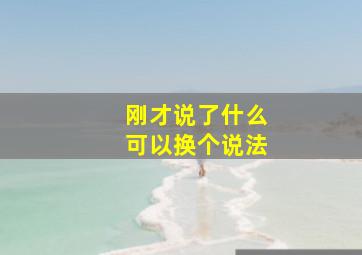 刚才说了什么可以换个说法