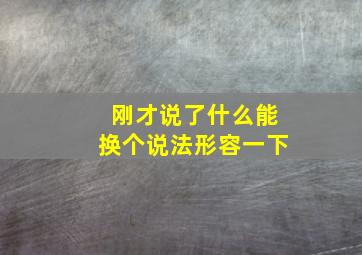 刚才说了什么能换个说法形容一下