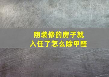 刚装修的房子就入住了怎么除甲醛