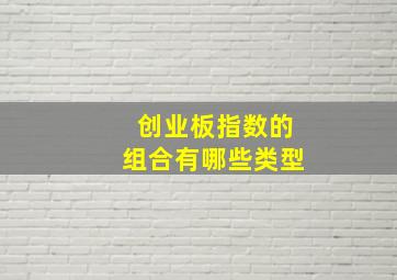 创业板指数的组合有哪些类型