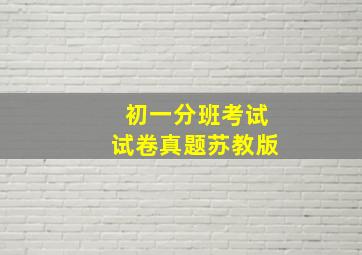 初一分班考试试卷真题苏教版