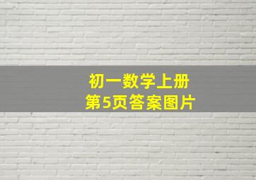 初一数学上册第5页答案图片