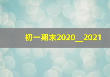 初一期末2020__2021