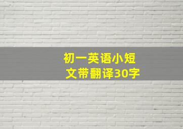 初一英语小短文带翻译30字