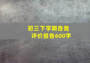 初三下学期自我评价报告600字