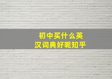 初中买什么英汉词典好呢知乎