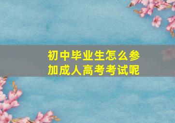 初中毕业生怎么参加成人高考考试呢