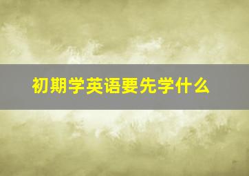 初期学英语要先学什么