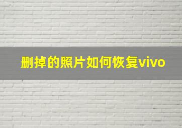 删掉的照片如何恢复vivo