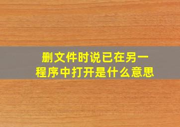 删文件时说已在另一程序中打开是什么意思