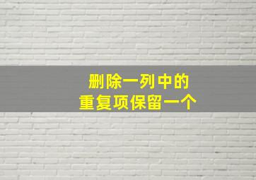 删除一列中的重复项保留一个