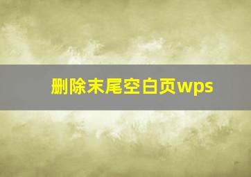 删除末尾空白页wps