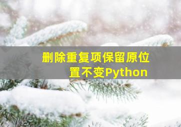 删除重复项保留原位置不变Python