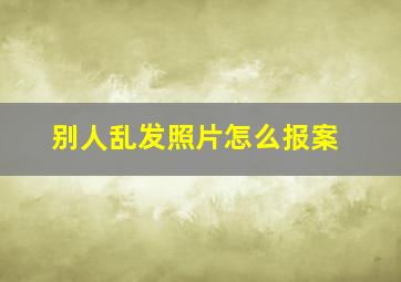 别人乱发照片怎么报案