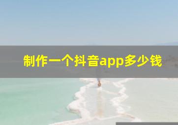 制作一个抖音app多少钱