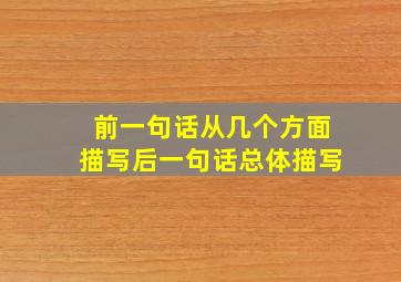 前一句话从几个方面描写后一句话总体描写