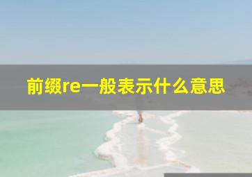 前缀re一般表示什么意思