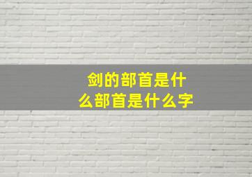 剑的部首是什么部首是什么字